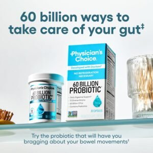 Physician's Choice Probiotics 60 Billion CFU - 10 Strains + Organic Prebiotics - Immune, Digestive & Gut Health - Supports Occasional Constipation, Diarrhea, Gas & Bloating - for Women & Men - 30ct - Image 2