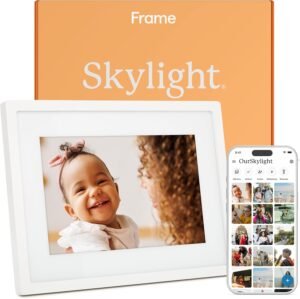 Skylight Digital Picture Frame - WiFi Enabled with Load from Phone Capability, Touch Screen Digital Photo Frame Display - Customizable Gift for Friends and Family - 10 Inch White
