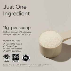 Sports Research Collagen Peptides for Women & Men, Unflavored, 16 oz., Hydrolyzed Type 1 & 3 Collagen Powder Protein Supplement for Healthy Skin, Nails, Bones & Joints - Image 2