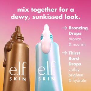 e.l.f. SKIN The Hottest Drops Duo, Holy Hydration! Thirst Burst Drops & Bronzing Drops Skincare Set, For A Dewy, Sun-Kissed Look, Vegan & Cruelty-Free - Image 2