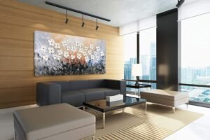 Yihui Arts Flower Canvas Wall Art with 3D Hand Painted Textured Modern Large Oil Painting Contemprary Aesthetic Floral Pictures for Living Room Bedroom DinningDecor - Image 7