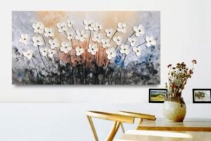 Yihui Arts Flower Canvas Wall Art with 3D Hand Painted Textured Modern Large Oil Painting Contemprary Aesthetic Floral Pictures for Living Room Bedroom DinningDecor - Image 8
