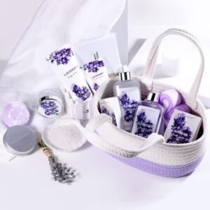 Spa Gift Baskets for Women - Body & Earth 11pcs Lavender Gift Sets with Bubble Bath, Shower Gel, Body Lotion, Birthday Gifts for Women, Spa Kit for Mom Gifts, Purple Gifts - Image 3