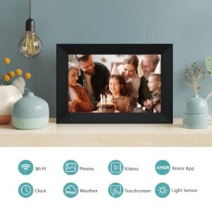 Anna Bella Digital Picture Frame 10.1 Inch IPS HD Touch Screen WiFi Smart Digital Photo Frame with Auto-Rotate, Easy Setup to Share Photos or Videos Remotely via AiMOR APP Black - Image 3