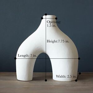 Carrot\'s Den Donut Vase, Set of 2 - White Large Ceramic Vase - Minimalist Nordic, Hollow | Table Centerpiece, Olive Plant, Wedding, Living Room, Bookshelf, Office, Modern Home, Entryway, Console - Image 3