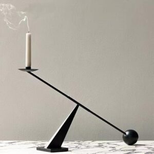Black Taper Candlestick Holders, Metal Modern Geometric Line Candle Stands Decorative, Long Decorative Candle Holders for Table Centerpiece - Image 4