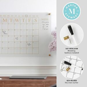 Martha Stewart Grayson Acrylic Wall Calendar with Notes with Dry Erase Marker and Mounting Hardware, 24\" x 18\", w/Gold Print - Image 3