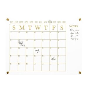 Martha Stewart Grayson Acrylic Wall Calendar with Notes with Dry Erase Marker and Mounting Hardware, 24\" x 18\", w/Gold Print - Image 8