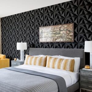 STICKGOO 3D Wall Panels for Interior Wall Decor, Black Diamond Design Accent Wall Panels, 12\'\'x12\'\' Modern Decorative Wall Panels for Living Room, Lobby, Office, 33 Pack - Image 4