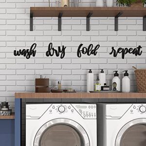 4 Pieces Laundry Sign Room Decor Metal Wash Dry Fold Repeat Wall Arts Signs Funny Laundry Room Signs Vintage Metal Wall Decor for Bathroom Home Decorations Supplies - Image 6