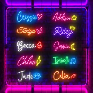 Custom Neon Signs, Personalized Large Led Neon Lights Sign,Neon Sign Customizable for Wall Decor Wedding Birthday Party Bedroom Bar Shop Name Logo Lights (Optional 18\" to 60\") - Image 3