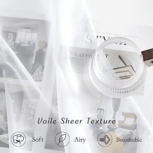 NICETOWN White Sheer Curtains 84 inches Long - Home Decoration Grommet Airy & Lightweight Elegant Window Treatments with Light Filtering for Bedroom/Living Room (2 Panels, W54 x L84) - Image 3