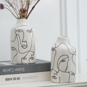 Kimdio Ceramic Vase for Home Decor, Abstract Irregular Design Flower Vase, Living Room Decor Minimalist Decorative Vases for Pampas Grass - Image 3