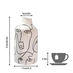 Kimdio Ceramic Vase for Home Decor, Abstract Irregular Design Flower Vase, Living Room Decor Minimalist Decorative Vases for Pampas Grass - Image 6
