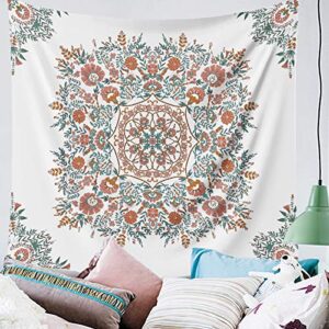 LANG XUAN Mandala Tapestry Wall Hanging Flower Psychedelic Tapestry Wall Hanging Decor for Living Room Bedroom Bohemian Plant Print (Green, 51.18\" x 59.06\") - Image 3