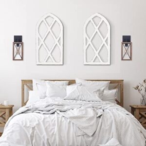 EMASION 2-Pack 16 x 31 Inches Rustic White Window Frame Wall Decor, Farmhouse Wood Window Pane, Vintage Country Decorations for Home, Living Room, Bedroom - Image 3