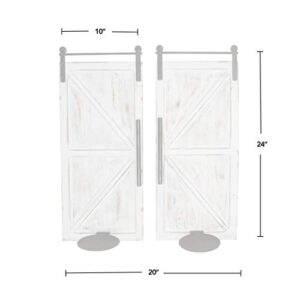 FirsTime & Co.® Eastman Farmhouse Barn Door Wall Sconce 2-Piece Set, American Crafted, Aged White, 10 x 6.75 x 24 , - Image 5