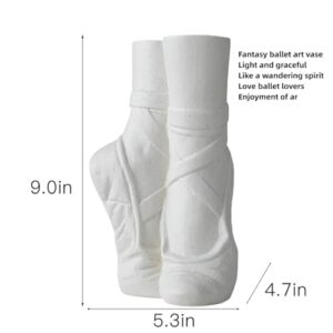 Lvases Ballet Shoe Modern Ceramic Vase, Nordic Art Ins Style Decorative Ceramic Aesthetic Foot Flower Vase for Home Living Room Table Bookshelf Decor (Matte White W 6\" X H 9\") - Image 7