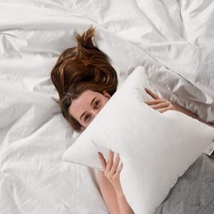 Oubonun 20 x 20 Throw Pillow Inserts (Set of 2) with 100% Cotton Cover - 20 Inch Square Interior Decorative Sofa Pillow Insert Pair - White Couch Pillow - Image 3