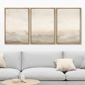 MUDECOR Framed Canvas Print Wall Art Abstract Prints Minimalist Modern Art Neutral Home Decor for Bedroom - 16\"x24\"x3 NATURAL - Image 3
