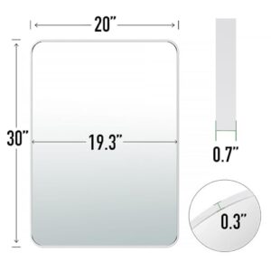 SCWF-GZ 20x30 Rectangle Mirror Full Length Wall Mounted Hanging or Against Wall Metal Frame Dressing Make-up Mirrors for Entryway Bedroom Bathroom Living Room 20 30 inch Silver - Image 3