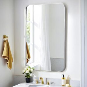SCWF-GZ 20x30 Rectangle Mirror Full Length Wall Mounted Hanging or Against Wall Metal Frame Dressing Make-up Mirrors for Entryway Bedroom Bathroom Living Room 20 30 inch Silver - Image 4