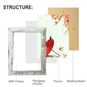 xnlkros Picture Frame Set 10 pack, Farmhouse Photo Frames, Gallery Wall Frame Collage, 8x10 5x7 4x6 Frames in 3 Different Finishes Picture Frames For Wall or Desk,Rustic White - Image 3