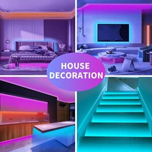 KSIPZE 100ft Led Strip Lights RGB Music Sync Color Changing Bluetooth Led Lights with Smart App Control Remote Led Lights for Bedroom Room Lighting Flexible Home Décor - Image 3