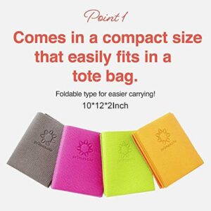 Primasole Folding Travel Yoga Mat Foldable light weight Easy to carry to Workout Fitness Class Beach, Park,Picnics 4mm thick Earth Brown Gray Color PSS91NH025A - Image 3