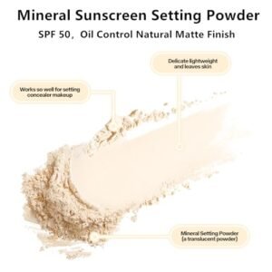 Go Ho Mineral Sunscreen Spray Setting Powder,SPF 50,Translucent,Natural Loose Matte Mineral Sunscreen Powder Spray Face Makeup,For All Skin Tones,Hair and Scalp - Image 5