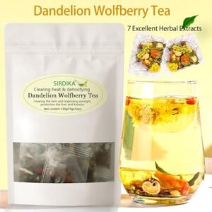 Dandelion Wolfberry Tea - Kidneys & Liver Health Tea, Seven Herbal Ingredients Natural Blend, Dandelion Chinese Wolfberry Tea Bags Organic 120g/12PC (2Bag(24Pcs)) - Image 3