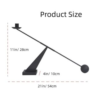 Black Taper Candlestick Holders, Metal Modern Geometric Line Candle Stands Decorative, Long Decorative Candle Holders for Table Centerpiece - Image 2