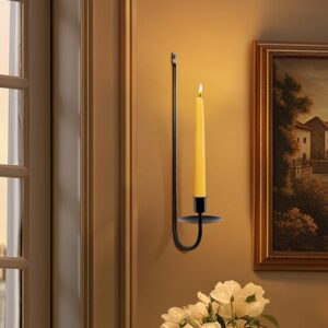 Candle Sconces Set of 2, XAROO Taper & Pillar Wall Candle Holder, Black Wall Sconces Set of Two, Decor for Entryway, Stair Corner, Living Room - Image 2