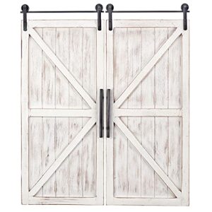FirsTime & Co. White Carriage Barn Door Wall Plaque, Large Vintage Decor for Living Room, Bedroom, Home Office, Wood, Farmhouse, 28 x 34 inches, 2-Piece Set - Image 2