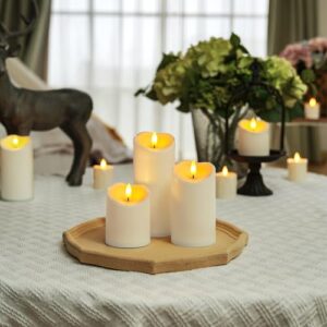 Homemory Flameless Candles with Timer and Remote Control, Battery Operated LED Candles, Realistic Fake Plastic Candles for Wedding, Festival, Home Decor, Waterproof Outdoor, D3”H4”6”8” - Image 2