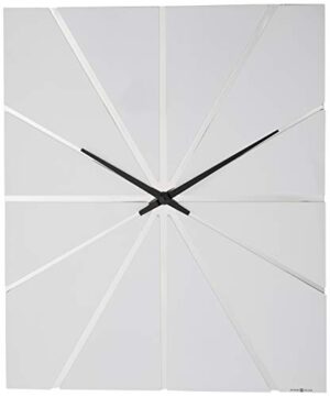 Howard Miller Zander Wall Clock 625-616 – Rectangular Oversized High-Gloss White Home Decor with Quartz Movement