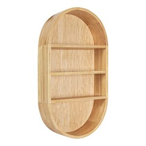 Kate and Laurel Hutton Scandinavian Capsule Wall Shelf; 16 x 28; Natural Wood; Geometric Modern Shelves for Wall