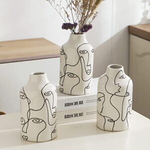 Kimdio Ceramic Vase for Home Decor, Abstract Irregular Design Flower Vase, Living Room Decor Minimalist Decorative Vases for Pampas Grass - Image 2