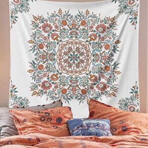 LANG XUAN Mandala Tapestry Wall Hanging Flower Psychedelic Tapestry Wall Hanging Decor for Living Room Bedroom Bohemian Plant Print (Green, 51.18\" x 59.06\") - Image 2