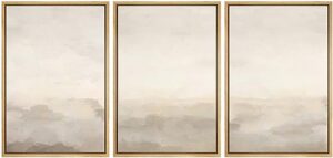 MUDECOR Framed Canvas Print Wall Art Abstract Prints Minimalist Modern Art Neutral Home Decor for Bedroom - 16\"x24\"x3 NATURAL - Image 2