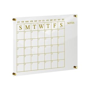 Martha Stewart Grayson Acrylic Wall Calendar with Notes with Dry Erase Marker and Mounting Hardware, 24\" x 18\", w/Gold Print - Image 2