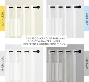 NICETOWN White Sheer Linen Curtains for Living Room 84 inch Length 2 Panels Set, Grommet Semitransparent Balance Privacy & Light Vertical Flax Sheer Drapes for Bedroom, W52 x L84 - Image 2
