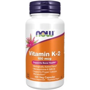 NOW Foods Supplements, Vitamin K-2 100 mcg, Menaquinone-4 (MK-4), Supports Bone Health*, 100 Veg Capsules - Image 2