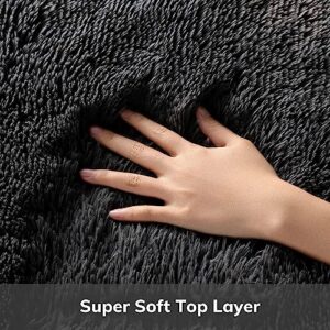 Ophanie Area Rugs 9x12 Living Room, Large Black Bedroom Carpet, Big Shag Indoor Thick Soft Nursery Rug, Fluffy Carpets for Boy and Girls Room Dorm Home Decor Aesthetic - Image 2