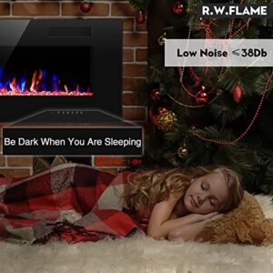 R.W.FLAME Electric Fireplace 50 inch Recessed and Wall Mounted,The Thinnest FireplaceLow Noise, Fit for 2 x 6 Stud, Remote Control with Timer,Touch Screen,Adjustable Flame Colors and Speed - Image 2
