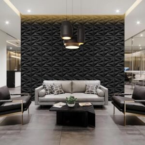STICKGOO 3D Wall Panels for Interior Wall Decor, Black Diamond Design Accent Wall Panels, 12\'\'x12\'\' Modern Decorative Wall Panels for Living Room, Lobby, Office, 33 Pack - Image 2