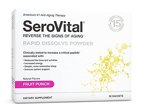 Serovital Rapid Dissolve Powder – Anti-Aging Supplement for Women, Skin Benefits, Energy and Better Sleep | 30 Day Supply – Fruit Punch