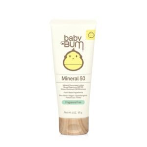 Sun Bum Baby Bum SPF 50 Sunscreen Lotion with Mineral UVA/UVB Face and Body Protection for Sensitive Skin - Fragrance Free - Travel Size - 3 FL OZ - Image 2