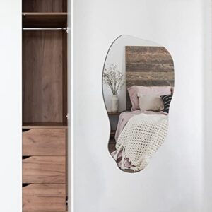 TRAHOME Irregular Asymmetrical Wall Mirror for Living Room Bathroom Entryway, Modern Decorative Mirror Hanging (Hook Style, 31.5\'\' x 17.7\'\') - Image 2