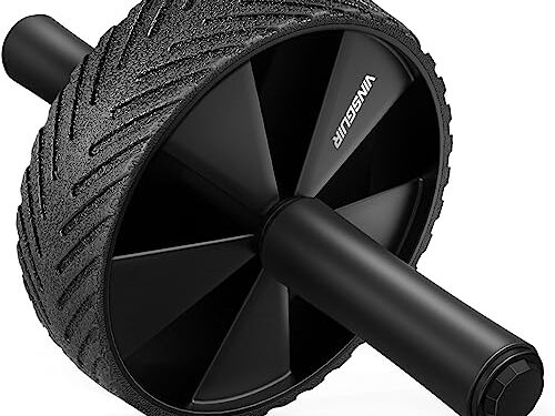 Vinsguir Ab Roller Wheel – Ab Workout Equipment for Difficult Abdominal & Core Strength Training, Home Gym Fitness Equipment, Exercise Wheel for Men Women (Black)